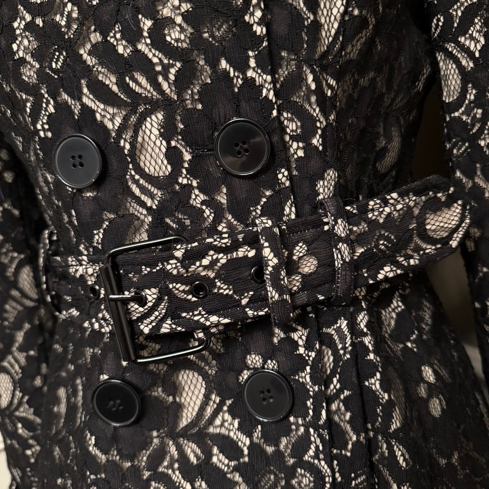 Bebe Black Lace Belted Jacket with Corset Back - Picture 6 of 14